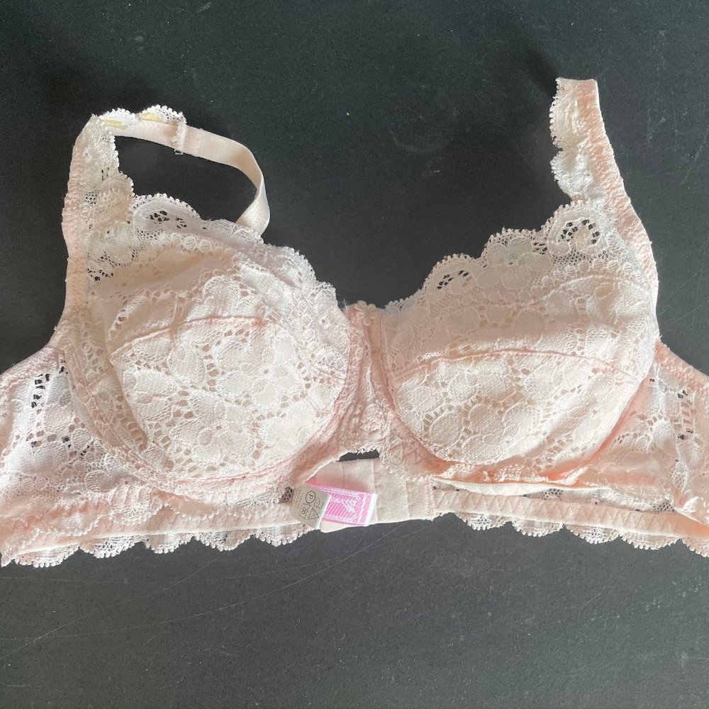 Rosella Pink Lacy Eyelet Bra 34 B